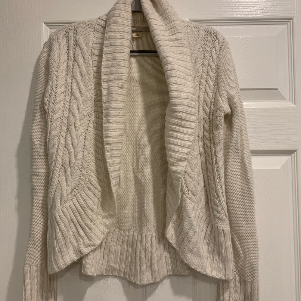 Mossimo Supply Co. Cream Cable Knit Cardigan